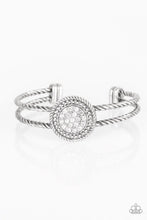 Load image into Gallery viewer, Definitely Dazzling White Rhinestone Cuff Bracelet Paparazzi Accessories