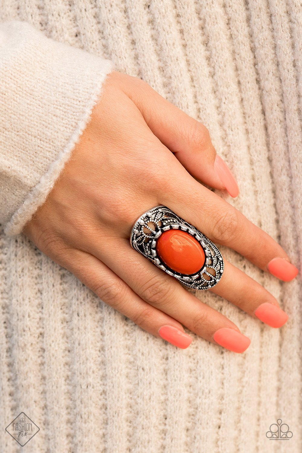 Drama Dream Orange Ring Paparazzi Accessories