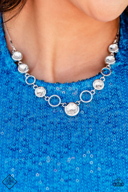 Elegantly Elite White Rhinestone Necklace Paparazzi Accessories