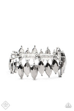 Load image into Gallery viewer, Fiercely Fragmented Silver Rhinestone Stretchy Bracelet Paparazzi Accessories