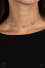 Load image into Gallery viewer, Fluttering Fanatic Multi Rhinestone Butterfly Choker Necklace Paparazzi Accessories