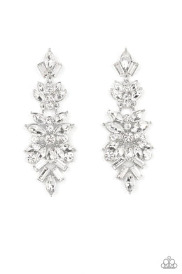 Frozen Fairytale White Rhinestone Post Earrings Paparazzi Accessories