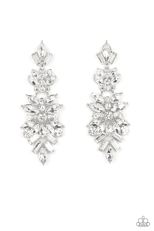 Frozen Fairytale White Rhinestone Post Earrings Paparazzi Accessories