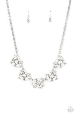 Heiress Of Them All White Pearl Rhinestone Necklace Paparazzi Accessories