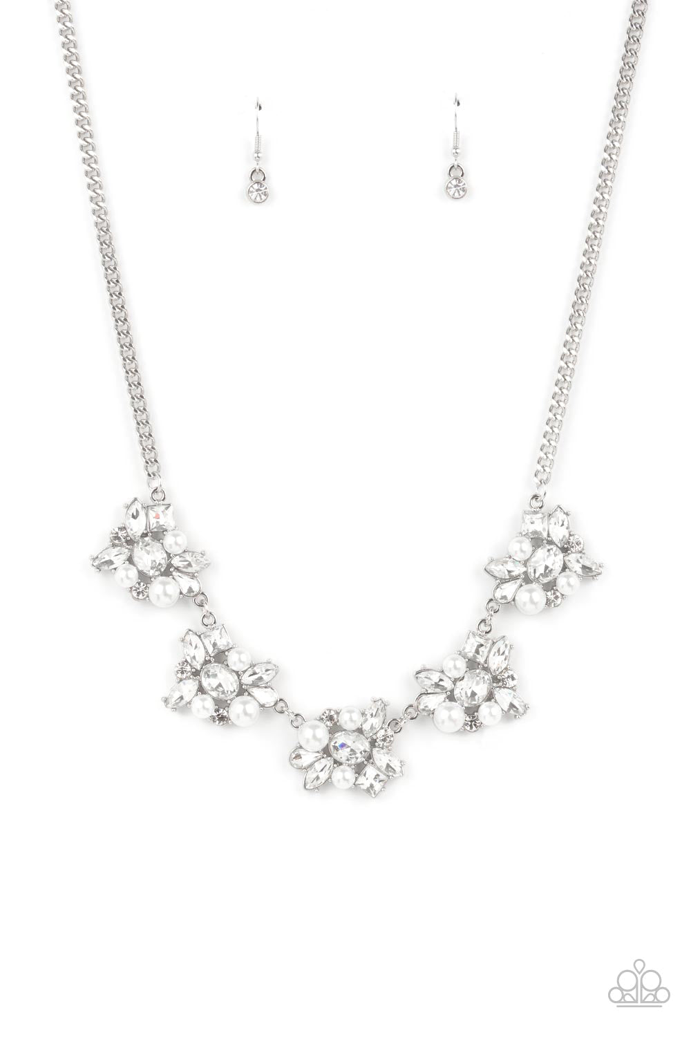 Heiress Of Them All White Pearl Rhinestone Necklace Paparazzi Accessories