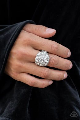 Here Comes the Boom White Rhinestone Ring Paparazzi Accessories