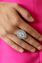 Load image into Gallery viewer, Icy Indulgence White Rhinestone Ring Paparazzi Accessories