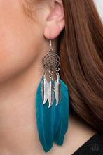 Load image into Gallery viewer, In Your Wildest DREAM-CATCHERS - Blue Earrings Paparazzi Accessories