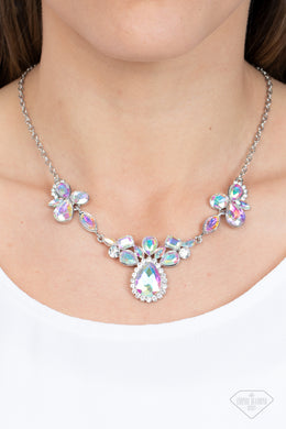 Intergalactic Icon Multi Iridescent Rhinestone Necklace Paparazzi Accessories