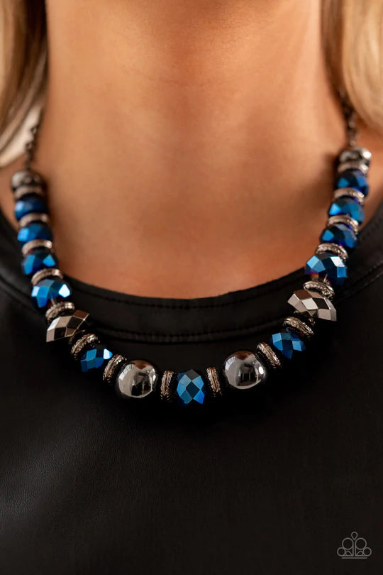 Interstellar Influencer Blue Oil Spill Necklace Paparazzi Accessories