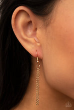 Load image into Gallery viewer, Kiss Me, I&#39;m Irish Gold Rhinestone Clover Necklace Paparazzi Accessories