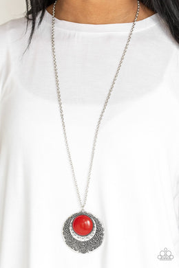 Medallion Meadow Red Necklace Paparazzi Accessories