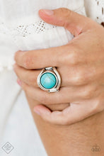 Load image into Gallery viewer, Mojave Native Blue Stone Ring Paparazzi Accessories