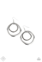 Load image into Gallery viewer, Spinning With Sass Silver Rhinestone Earrings Paparazzi Accessories