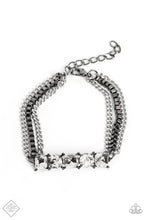 Load image into Gallery viewer, Tyrant Treasure Black Gunmetal Rhinestone Bracelet Paparazzi Accessories