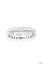 Load image into Gallery viewer, Globetrotter Glam White Stretchy Bracelet Paparazzi Accessories