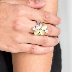 Diamond Daisies Yellow Moonstone Ring Paparazzi Accessories