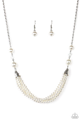 One-WOMAN Show - White Necklace Paparazzi Accessories