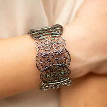 Load image into Gallery viewer, Fancy Fashionista Black Gunmetal Bracelet Paparazzi Accessories