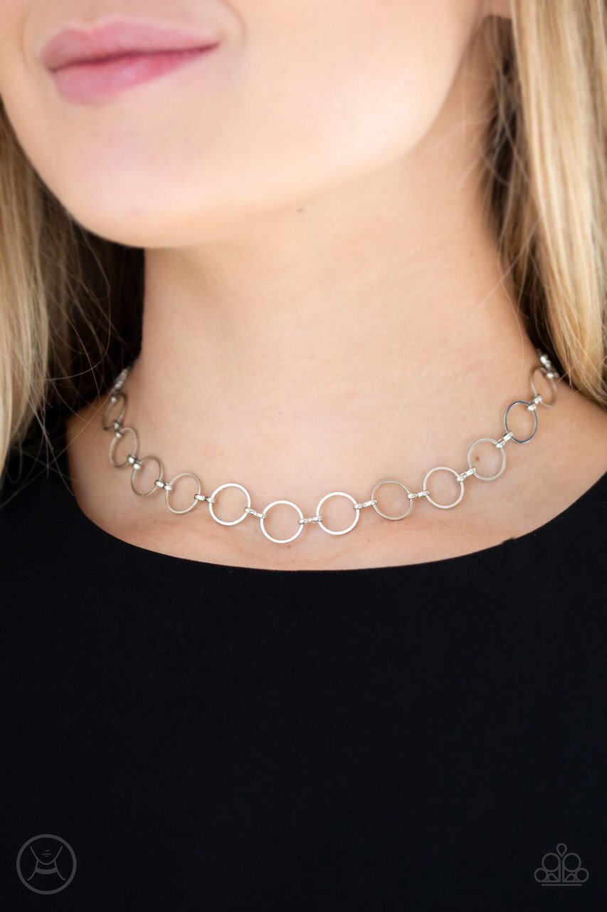Metro Funk Silver Choker Necklace Paparazzi Accessories