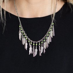 Feathered Ferocity Green Necklace Paparazzi Accessories