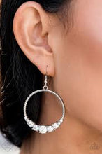 Load image into Gallery viewer, Self-Made Millionaire White Earrings Paparazzi Accessories