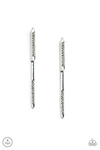 jacket,post,rhinestones,silver,Very Important VIXEN - Silver Jacket Earrings
