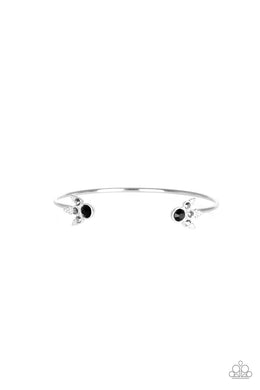 A Bit Rich - Black Rhinestone Cuff Bracelet Paparazzi Accessories