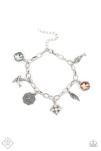 Load image into Gallery viewer, Fancifully Flighty Multi Rhinestone Charm Bracelet Paparazzi Accessories