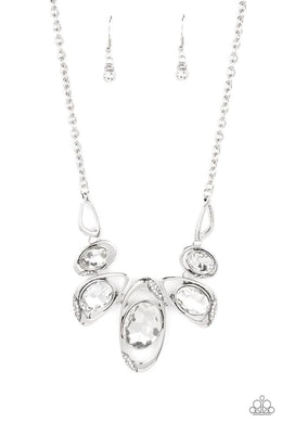 Hypnotic Twinkle White Rhinestone Necklace Paparazzi Accessories