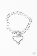 Load image into Gallery viewer, March To a Different Heartbeat White Toggle Bracelet Paparazzi Accessories