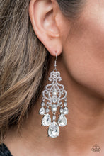 Load image into Gallery viewer, Queen of All Things Sparkly White Rhinestone Earrings Paparazzi Accessories