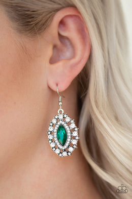 Long May She Reign Green Earring Paparazzi Accessories