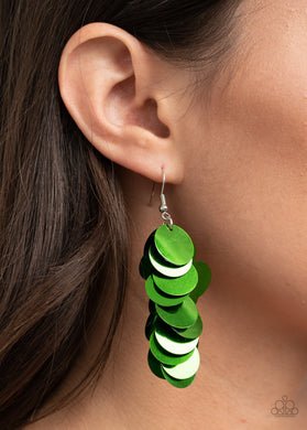 Now You Sequin It Green Earrings Paparazzi Accessories
