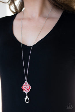 Malibu Mandala Red Lanyard Paparazzi Accessories