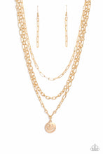 Load image into Gallery viewer, Winking Wanderer Gold Necklace Paparazzi Accessories
