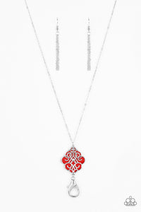 red,Malibu Mandala Red Lanyard