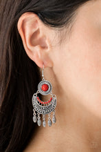 Load image into Gallery viewer, Mantra to Mantra Red Earrings Paparazzi Accessories