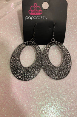Serenely Scattered Black Earring Paparazzi Accessories