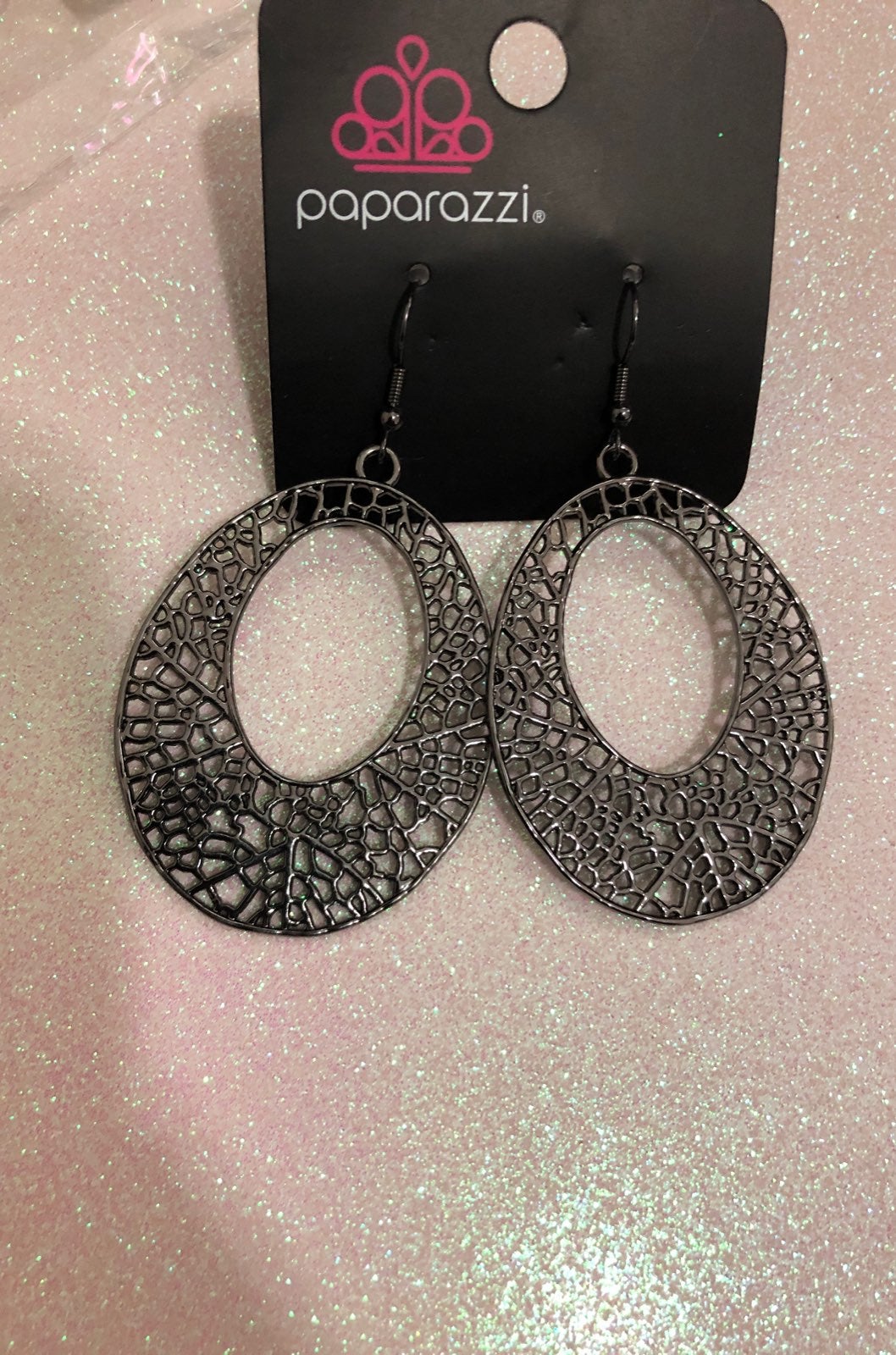 Serenely Scattered Black Earring Paparazzi Accessories