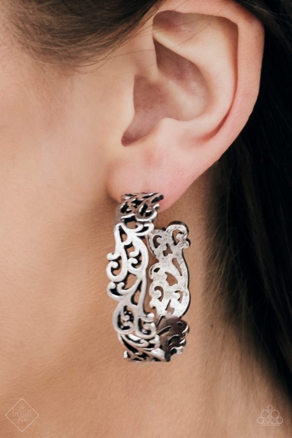 Just A Whim Silver Hoop Earring Paparazzi Accessories