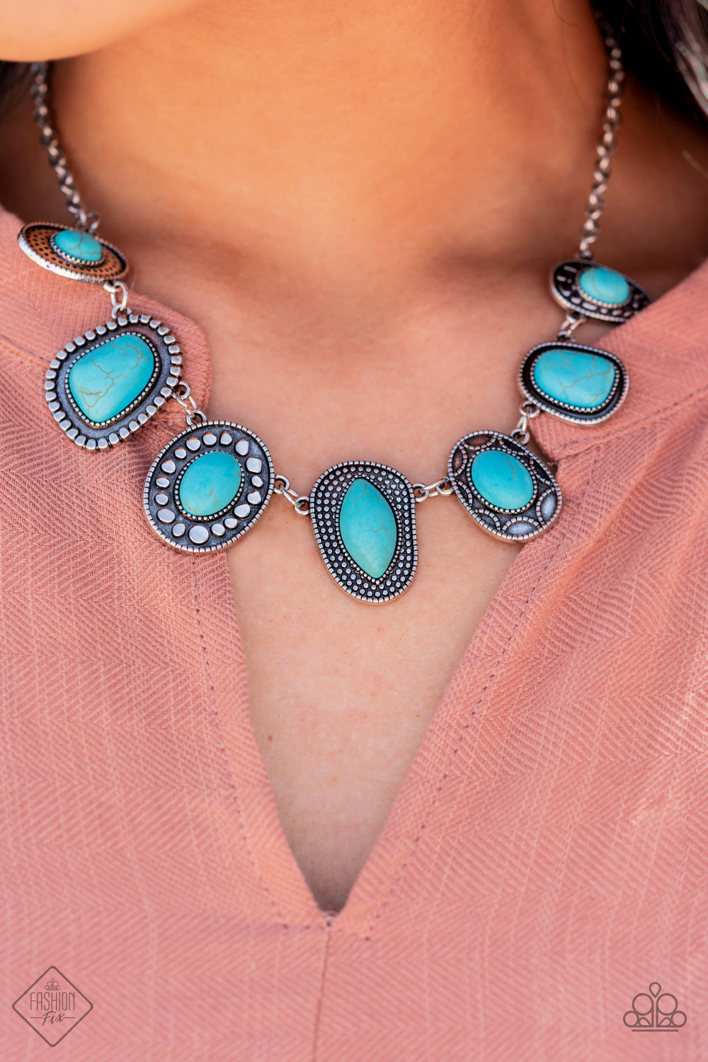 Albuquerque Artisan Blue Stone Necklace Paparazzi Accessories