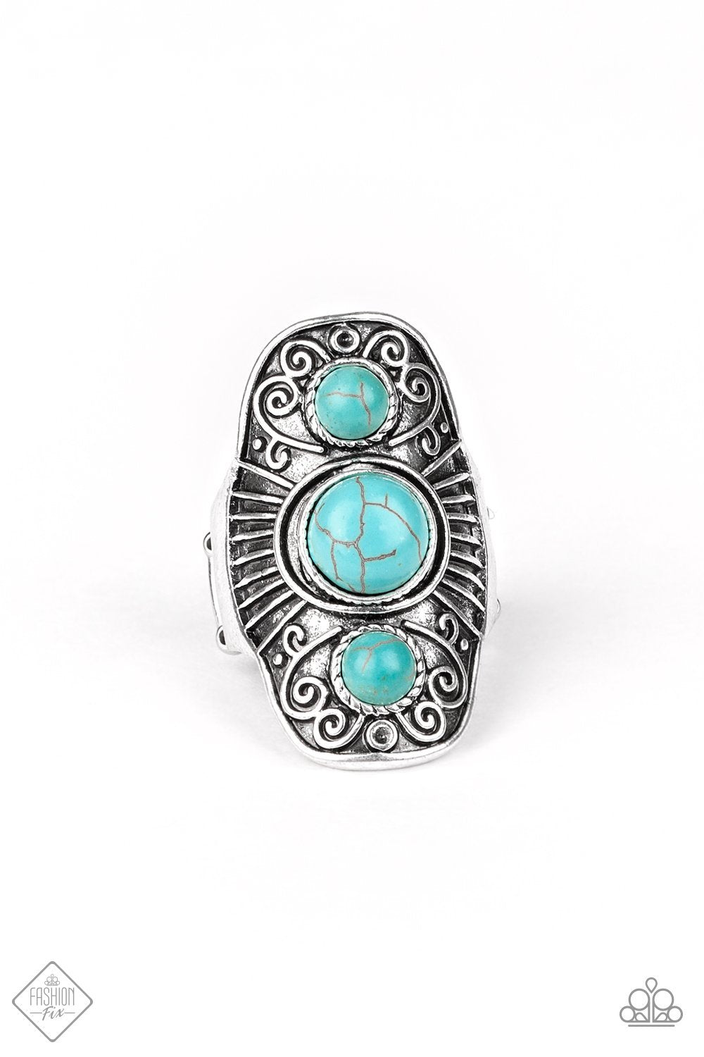 Stone Oracle Blue Ring Paparazzi Accessories